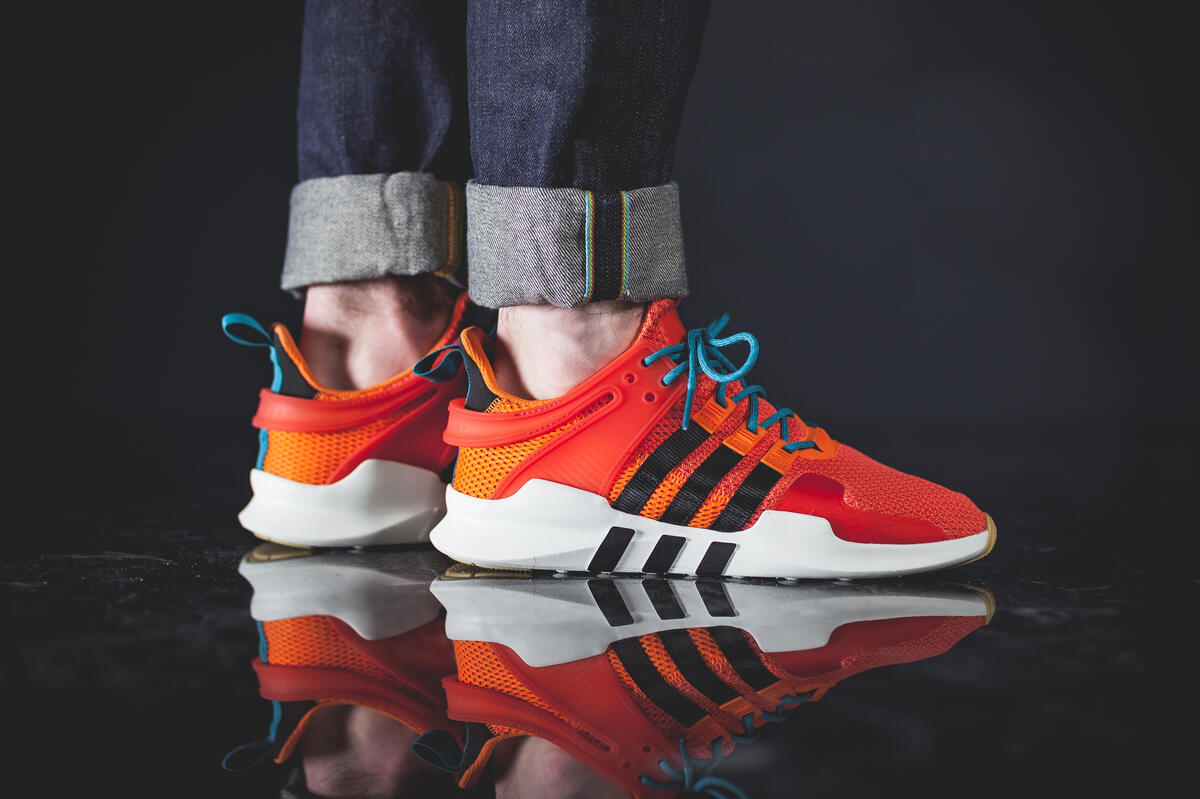 Adidas eqt support sock on sale orange